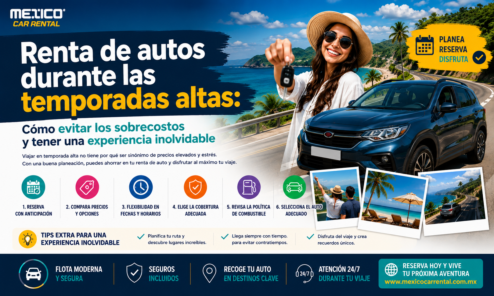 Renta de autos durante las temporadas altas.