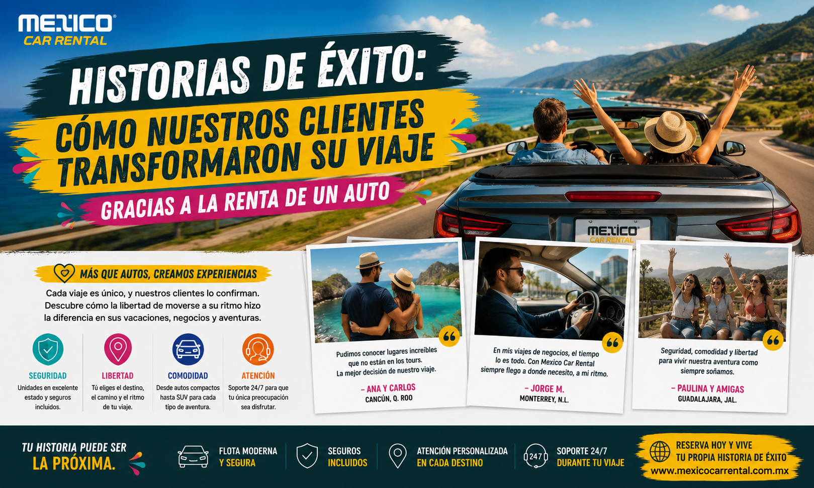 Historias de éxito: Cómo nuestros clientes transformaron su viaje gracias a la renta de un auto